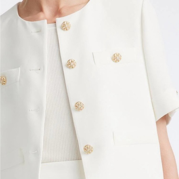 Goelia White Acetate Blazer And Shorts Two-Piece Suit XS - Picture 5 of 8